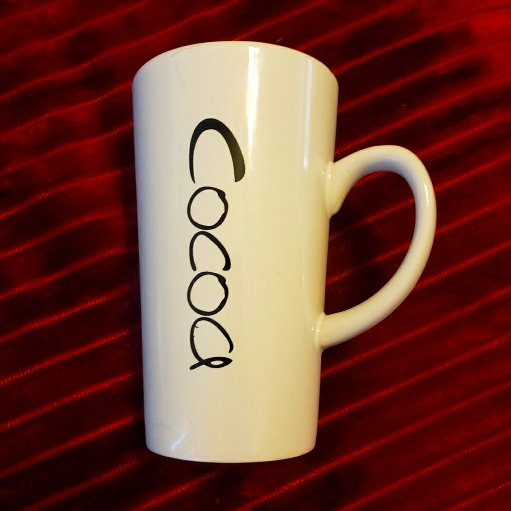 Shonfeld's Large Tall Ceramic Cocoa Mug Cup 14 oz White and Black